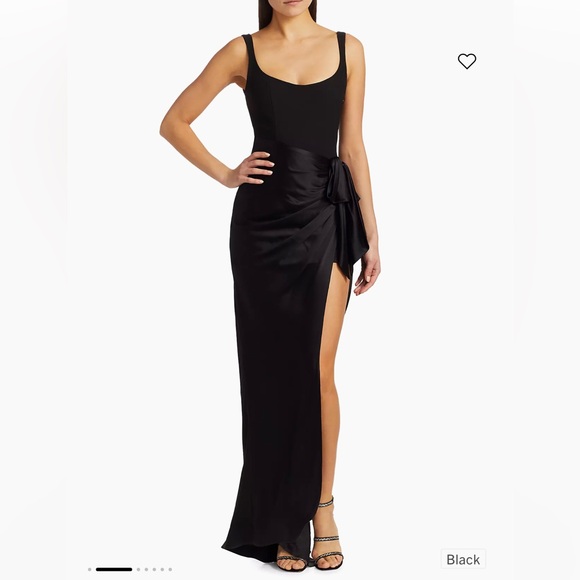 Cinq à Sept Marian Draped Gown Black Sz 10 - Picture 1 of 4